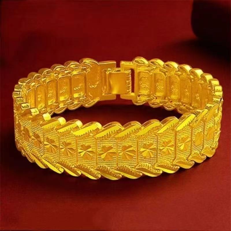Imperial Gold Bar Link Bracelet – Sand Gold