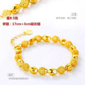 24K Gold Plated Delicate Curve Bracelet - Sand Gold Chain Bracelet for Women (8.13g, 17cm+3cm Extender)