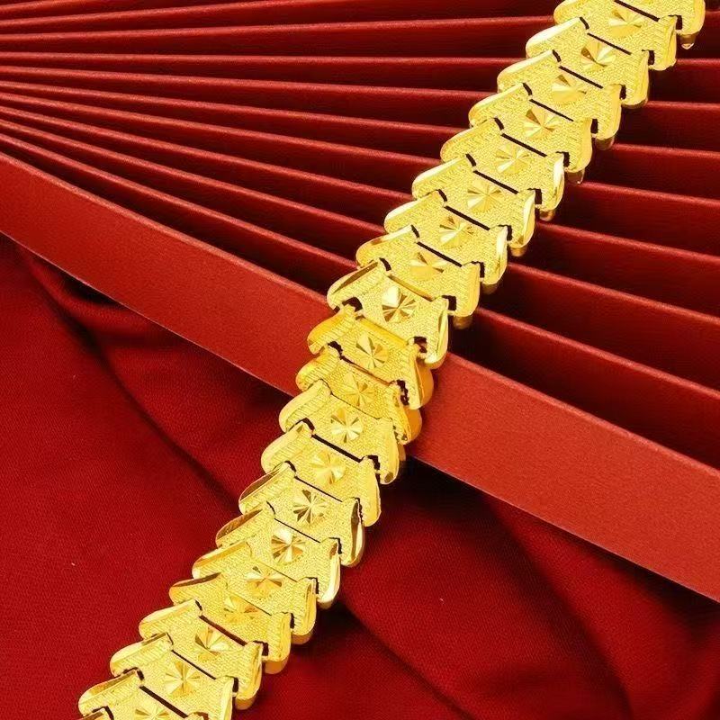 Imperial Gold Bar Link Bracelet – Sand Gold