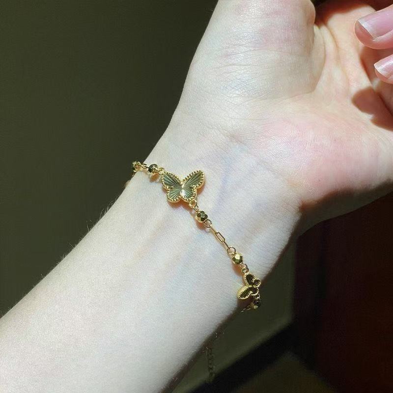 Golden Butterfly Chain Bracelet – Sand Gold