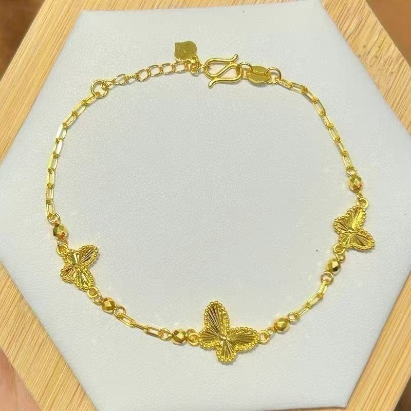 Golden Butterfly Chain Bracelet – Sand Gold